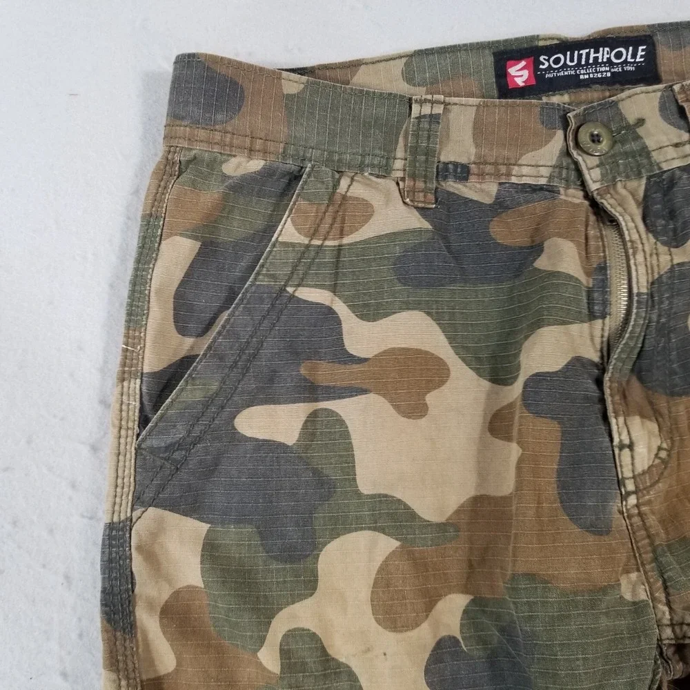 Southpole jeans camo cargo pants men's 32x32 lightweight ripstop flawed